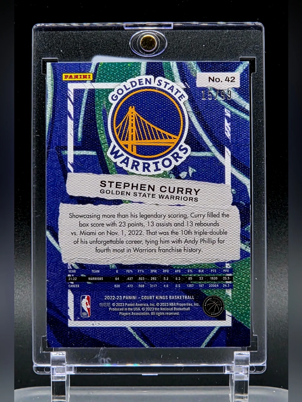 2022-23 Panini Court Kings – Stephen Curry– 15/99 - Picture 2 of 3